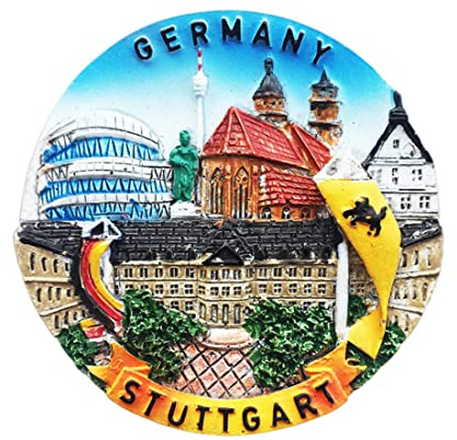 Kühlschrankmagnet Stuttgart Deutschland Reise Souvenir Kühlschrank Dekoration 3D Magnet Aufkleber Handgemalt Handwerk Kollektion