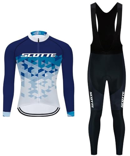 Moxilyn Herren Radsport Herbst Complet Fahrradbekleidung Set Langarm Radsport Anzug für MTB Fahrrad Hose mit 20D Polsterung Atmungsaktiv