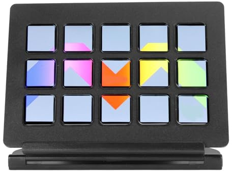 Controlador de Estudio, Controlador de Creación de Contenido en Vivo con 15 Teclas LCD Personalizables, Acciones de Activación para OBS, para Twitch, para Youtube