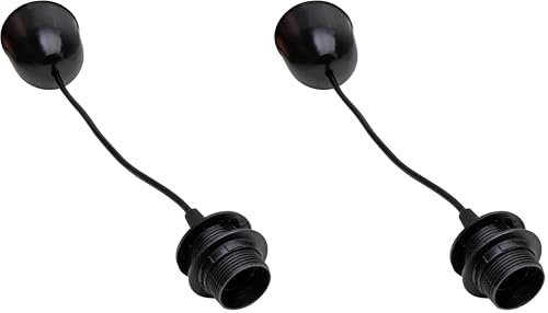 Kopp Pendule à cordon pour abat-jour, support suspendu, suspension avec douille E27 et bague vissée, noir 210205042