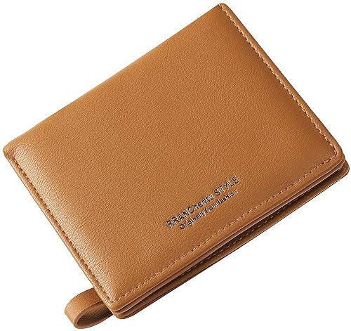RRANCharltu Geldbörse Damen klein Leder Kleines Portemonnaie Mini Kurzer Damen Geldbeutel mit Zipper Münzfach Brieftasche, Braun