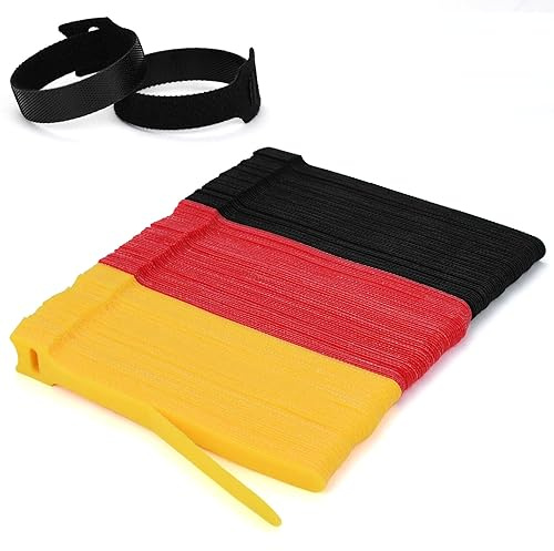 YIDOUJIN 150 Stück Kabelbinder Klett, Wiederverwendbare Klettverschluss 150 x 12 mm Klettband Verstellbare Kabelbinder für Home Garten und Schreibtischorganisation