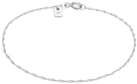 Kuzzoi 925 Silber Silber-Armband Herren zartes Gliederarmband (1 mm) | Look 925 Silber poliert Länge 19 cm