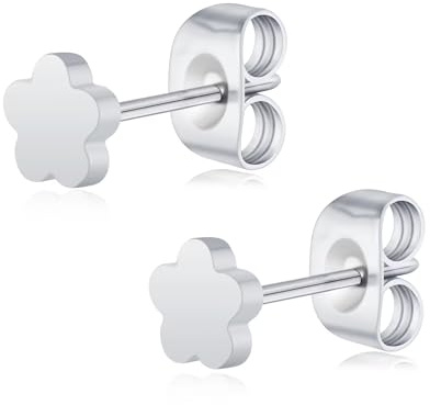 Titan Frauen Ohrstecker Nickel frei hypoallergen Mädchen Ohrring Ohrstecker für empfindliche Ohren zierlich herzförmigen Ohrring für Frauen Mädchen Teens schwarz Silber Gold Rose Gold