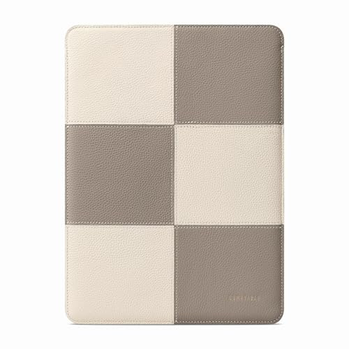 Comfyable Laptop Sleeve Precisely Compatible with 13 Inch Mac Air M5 2026 A3449 M4 A3240 M3 A3113 M2 M1 & MacBook Pro M2 M1, Genuine Leather Laptop Case for Mac, Cream & Gray