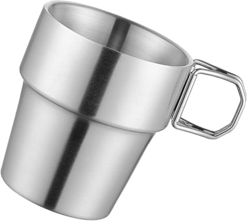 YARNOW Faltbarer Edelstahlbecher 300ml Doppelwandig Leicht Campingtasse Wasserbecher Für Outdoor Reisen Wandern