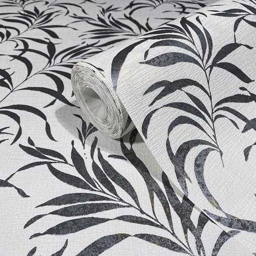 marburg Tapete Weiß Grau Floral Natur für Wohnzimmer Schlafzimmer Küche MADE IN GERMANY 10,05 x 0,53m