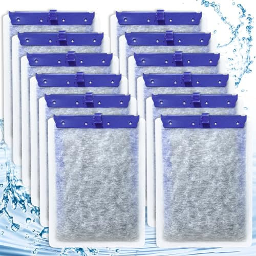 Cunina 12-Pack Filter Cartridges Large Compatible with Tetra Whisper Bio-Bag Aquarium Filters, Fish Tank Filters Replacement for Aquariums for Whisper Filter 20i 40i/ IQ 20 30 45 60/ PF20 30 40 60