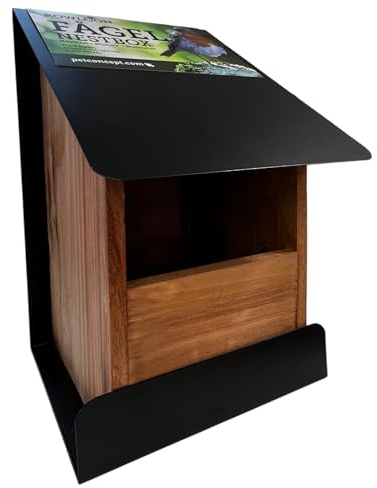 Nistkasten für Rotkehlchen - Vogelhaus - Holz mit Metall - 20x25x40 cm