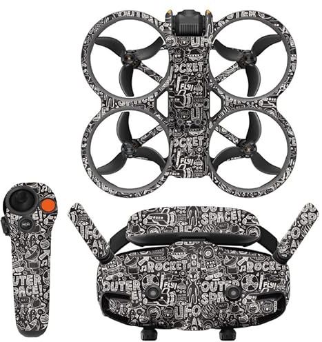 Drone Aufkleber Kompatibel für DJI Avata 2, Film Decal Skins für Drone Controller Drone Brille Dekoration Aufkleber Wrap Cover Aufkleber DIY Full Set Skin (5)