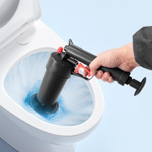 Apriltop Schwarz Pressluft Rohrreiniger, Toilet Plunger Clog Remover with 4 Pieces Suckers,zur Beseitigung von Verstopfungen im Waschbecken Badewanne Bodenablauf Spülbeckenabfluss