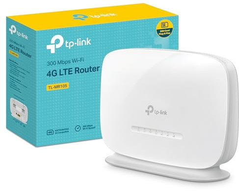 (Ricondizionato) TP-Link TL-MR105 Cat4 Router 4G LTE Wireless N300Mbps, Router WiFi con Sim, Porta LAN/WAN, Modem 4G Sim, Senza Configurazione, Antenne Interne, Porte Antenna Esterna