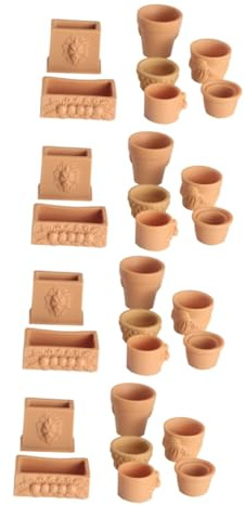 KONTONTY 28piezas Mini Macetas para Casa De Muñecas De Decoración Miniatura Colorida y Realista para Jardines y Fotografía Accesorios para y Decoración De Muñecas
