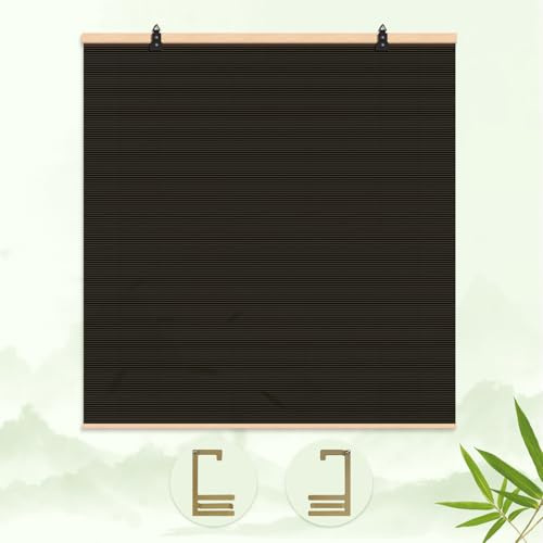 Store à Rouleau en Bambou Naturel,Naturel Respirant Rideau en Bambou,Store Venitien Bois,Rouleaux Romains,pour Balcon/Jardin/Intérieur/Extérieur Taille Personnalisable A-Black