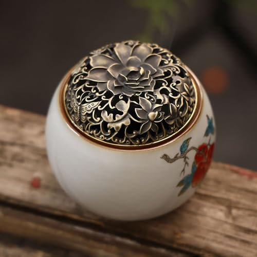 LVYUDS Tarro de Cebolla de Cerámica de Estilo Chino, Decoración Sencilla para el Hogar Recipiente para Ajos de Cocina, Multifuncional Tarro para Ajos