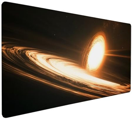 Schwarz Mousepad XXL 600 x 400 x 3 mm, Groß Gaming Mauspad Abstrakt Muster, Schreibtischunterlage rutschfeste Gummibasis, Wasserfest Mouse Pad Vernähte Kanten, Büro Deko, Geschenke für Frauen Z-304