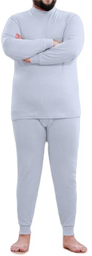 RCLONGEU Grandi Dimensioni Biancheria Intima Termica Uomo Set di Funzionale Intima Traspirante Base Layer Invernale Termiche Abbigliamento Termico Intimo per Sci Ciclismo Corsa (Grigio Chiaro,8XL)