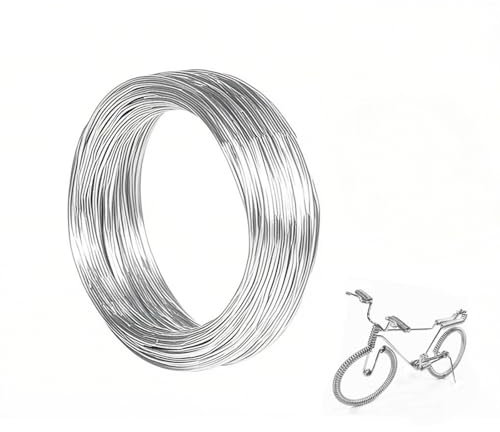 Basteldraht, LERKNVOE Draht zum Basteln, 1mm×50m Schmuckdraht, Silberdraht, DIY Silber Wire, Aluminium Handwerk Draht, Bonsai Draht, für Basteln und Schmuck Herstellung, Silber