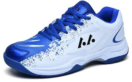 omcam Herren Damen Volleyball Trainer Atmungsaktive Walking Laufschuhe Leichte Bequeme Athletic Fitness Badminton Schuhe,Blau,46 EU