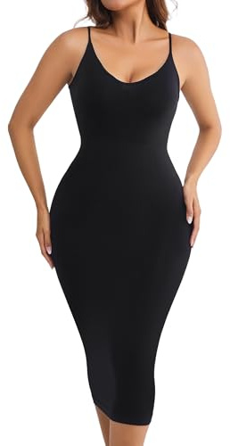 Full Slip for Under Dresses Summer Bodycon Dress for Women Sleeveless Casual Party Tummy Control Shapewear Slip Body Shaper Dress