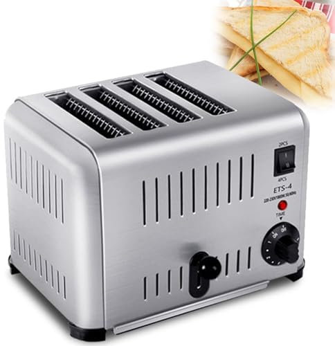 Tostadora De Pan De Ranuras Anchas Con 5 Configuraciones De Tostado, Tostadora De Acero Inoxidable, Bandeja Para Migas ExtraíBle, FuncióN De CancelacióN/DescongelacióN,Sixpieces