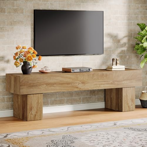 Tribesigns Mueble de TV de 160 cm, Centro de Entretenimiento rústico, Mesa de TV Baja para salón, Mesa Television Largos para televisores de 55/60/65 Pulgadas