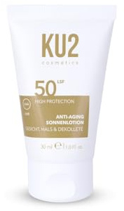 KU2 Cosmetics Anti Aging Sonnencreme Gesicht LSF 50, 200 ml | UVA & UVB-Sonnenschutz 50, Gesichtssonnencreme mit Pflegeformel, Made in Germany