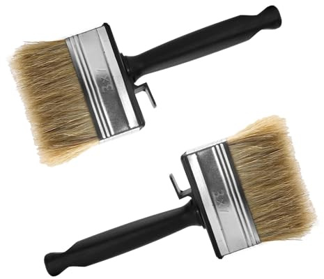Henyall 2pk Heavy-Duty Paint Brush Set – Professional Decorating Brushes with Plastics Handle,Versatile Shed and Fence Paint Brush for Walls, Fences, Decking, Woodwork & More