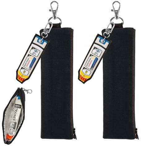 CYMNER 2 Stück Isolierte kleine Epipen-Tasche, medikamenten kühltasche,kleine mini kühltasche,gut sichtbare und auffällige EpiPen-Tasche im Notfall, rot/Lila/orangefarbene,2 Stück. (Schwarz)