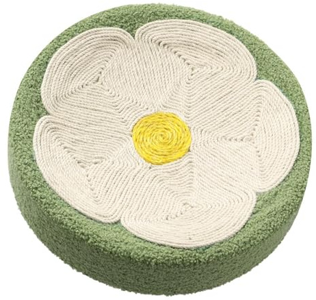 Rascador Multiusos para Gatos, Cama con Patrón de Flores, Tabla Rascadora Redonda para Gatos para Diversión y Relajación