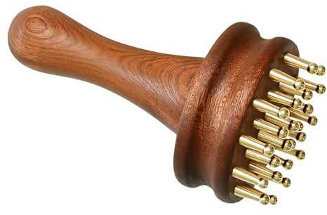 Meridian-Bürste – 8,5 x 15 cm Meridian-Bürste für Körpermassage, Trockenbürsten mit Naturborsten, und Cellulite-Unterstützung, Dusch-Spa-Bürsten mit bequemem Griff