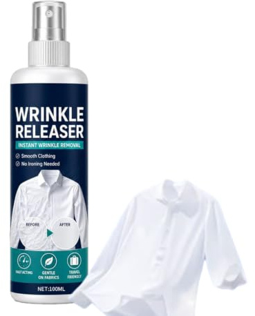 Instant Wrinkle Releaser Spray, Smooths Creases In Seconds, Fabric Care Spray Safe on Linen & Cotton (1pcs)