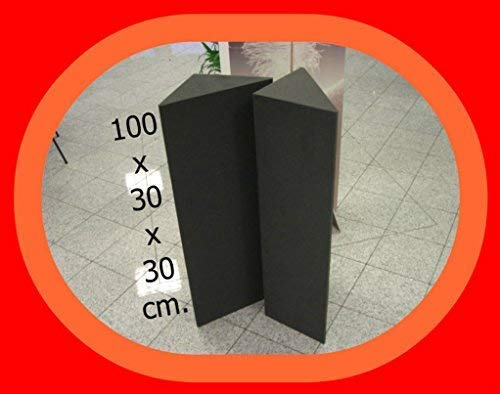 2 Stück Bass Trap Glatt Schaumstoff Selbstklebend Dämmung Absorberelemente Akustikschaums Akustikelementetoff, Dichte D30 kg/m3, Farbe Anthrazit Schwarz