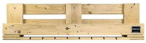 Schroth Home PALvino Weinregal – Palettenregal aus Holz – Schnapsregal für an die Wand – mit Vorrichtung für die Gläser - Handarbeit aus Deutschland