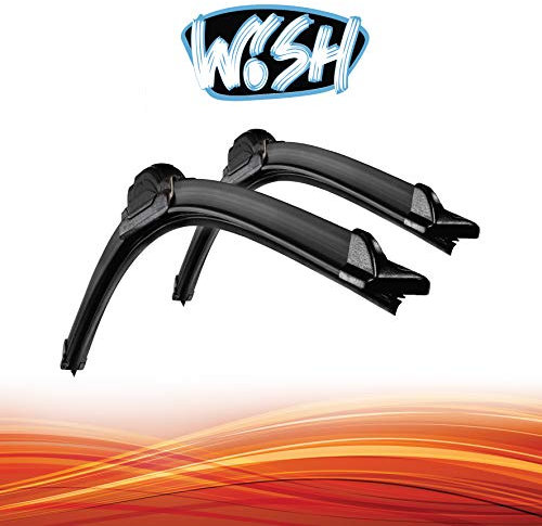 Wish® UP24.14.B5 Universal Premium Set Front Windscreen Wipers, Window Wiper Blades Length: 24 Inches 600 mm / 14 Inches 350 mm Front Flat Bar Wiper