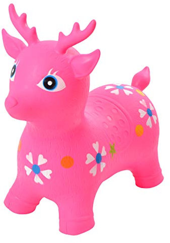 Pink Papaya Hüpftier Daisy REH, Hüpf-Pferd ab 3 Jahren, bis 50 kg, aufblasbares Kinder Hüpfspielzeug BPA frei inkl. Pumpe