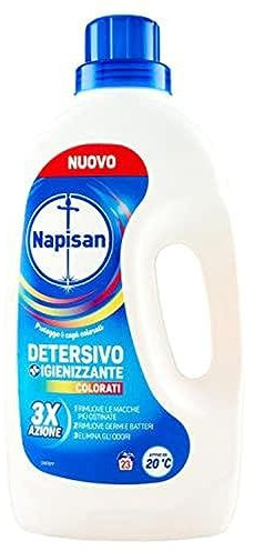 Napisan Detersivo Lavatrice Liquido Igienizzante Capi Colorati, 1 Confezione da 1.15 l da 23 Lavaggi di Detersivo Lavatrice Liquido