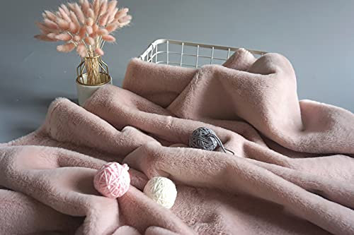Qualität Verdicken kunstpelz Stoff Fellimitat Hase Stoffe plüschstoff Haarlänge 12mm Langer Wollstoff,Stoff zum nähen Kinder,Meterware(Color:Rosa)