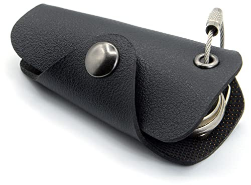 GUGGIARI® Kompakter Schlüsselhalter aus Leder PU und Jacquard-Gewebe, Schlüsselbund für Männer und Frauen, Schlüsselanhänger mit italienischem Design