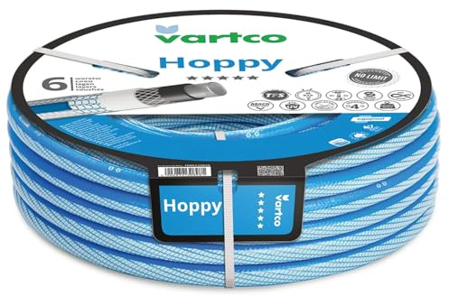 Vartco Hoppy 6-lagiger Gartenschlauch Wasserschlauch Lebensmittelschlauch Anti Twist Gartenbewässerung Flexibel Flexischlauch UV-beständig 36 Bar (1/2 50m)