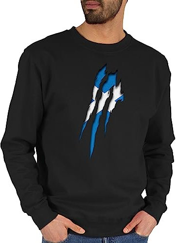 Shirtracer Sweater Pullover Sweatshirt Herren Damen - Fußball EM WM - Schottland - Krallenspuren - XXL - Schwarz - Europameisterschaft Scotland Pulli Fussball fu Ball em- Fanartikel em24 Fussball-wm