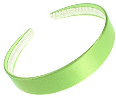2.5cm (1) Lime Green Satin Plastic Alice Band Hair Band Headband No Teeth for Women Girls by Glitz4Girlz