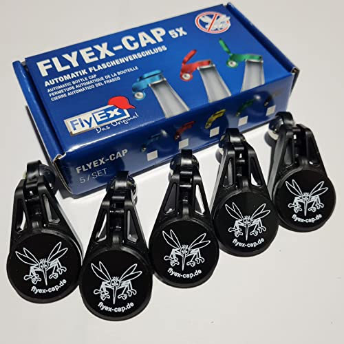 Vollautomatischer Flaschenverschluss Wespenschutz für Kronkorken Schraubverschlüsse Abdeckung Glasflaschen PET Flaschen Bier Cola Wasser (5x schwarz) 5x Schwarz