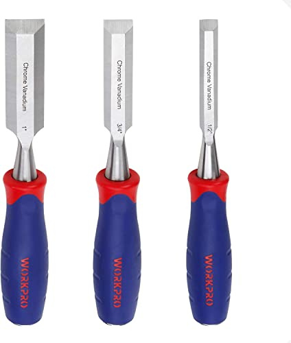 Juego de formones Workpro Acero al cromo vanadio 3 Piezas