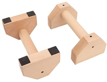 Liegestützgriffe aus Holz, Starkes Lager, 2 Stück, Weit Verbreitete Stabile Liegestützstange aus Holz für den Innenbereich (25 cm)