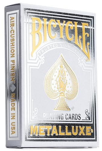 Bicycle Metalluxe Silver Playing Cards - Premium Metal Foil Finish - Poker Size
