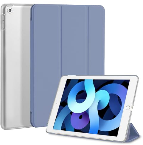 4UBonLife fodral för iPad 9,7 tum 6:e / 5h Generation 2018/2017, smalt stativ skyddande fodral hårt skal smart fodral för iPad 5/6 Gen, automatisk uppvakning/sömn, lavendelgrå