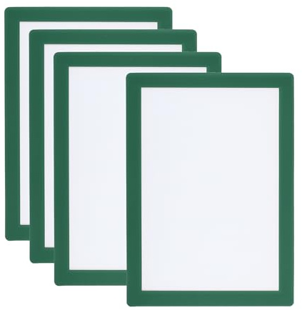 PATIKIL 6x8 Magnetischer Bilderrahmen, 4 Stück A5 Magnetischer Rahmen Magnetische Fotorahmen Selbstklebend Wiederverwendbar für Kühlschrank Fenster Wand, Grün