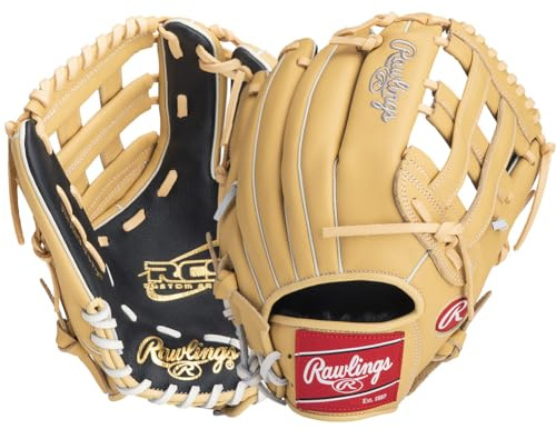 Rawlings Sporting Goods Rawlings RCS Exclusive Edition 208 - Guante de béisbol de 12.5 pulgadas, color camello/negro, 12.5 pulgadas, mano derecha