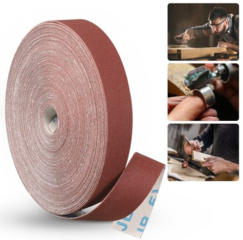 Emery Cloth Roll,240 Grit Continuous Sandpaper Roll 1 x 88 Feet Sandpaper Roll for Wood Furniture Finishing Metal Sanding Automotive Polishing